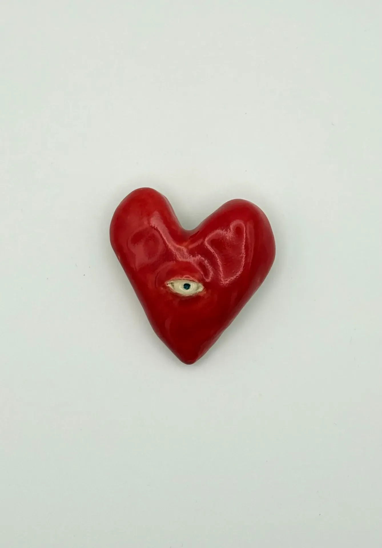 Heart shape pin with one eye (#6)