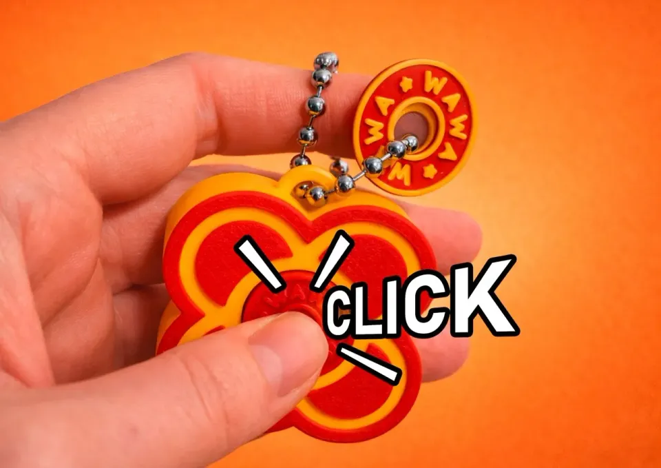 Clicker key chain - yellow with green, photo 5