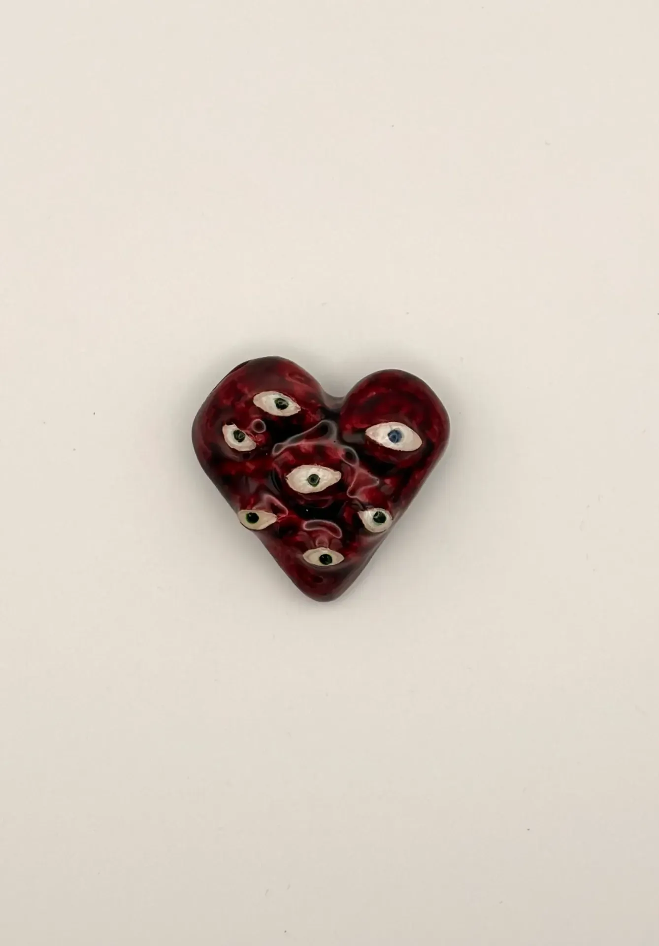 Heart shape pin with eyes (#4)