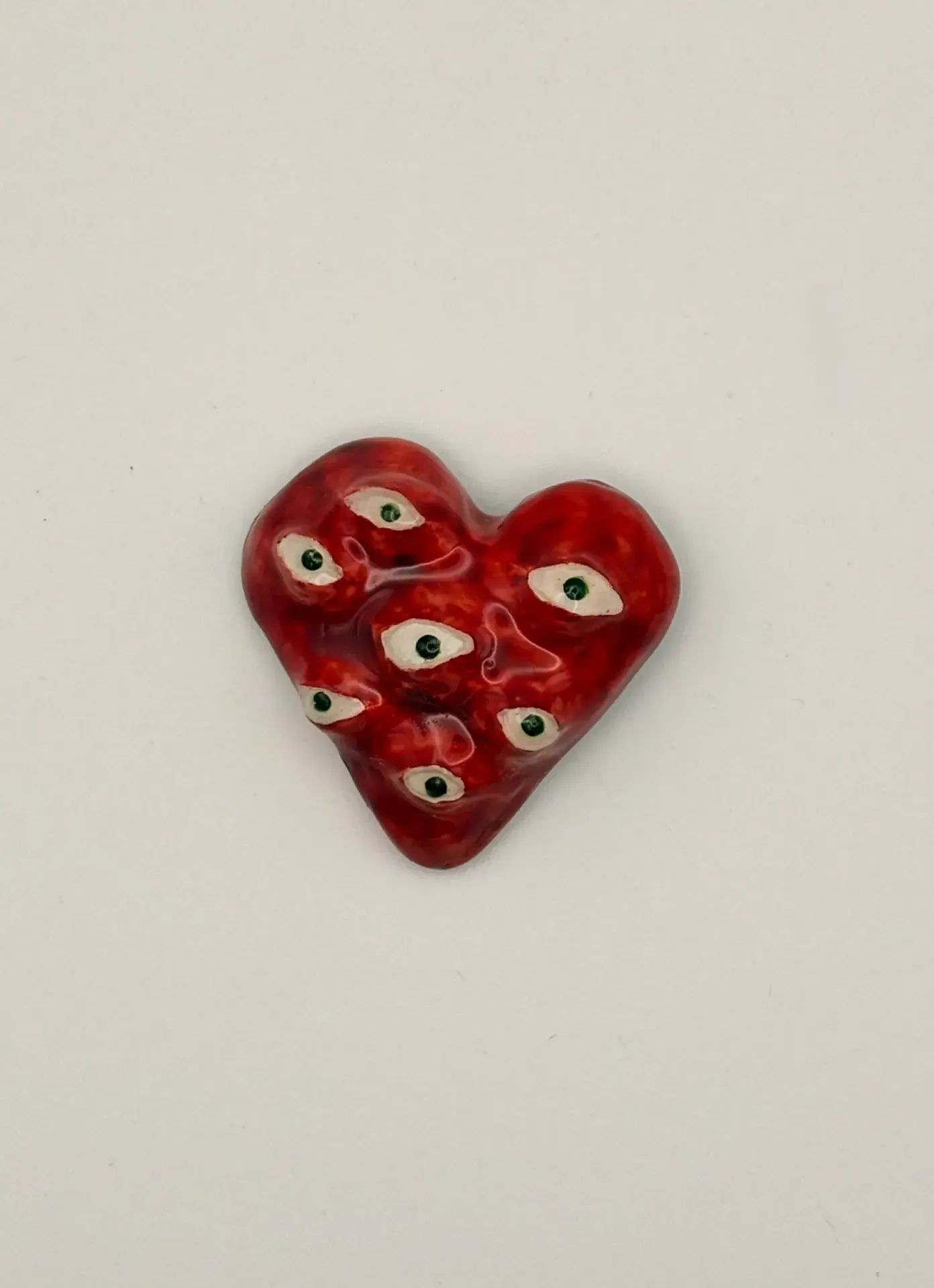 Heart shape pin with eyes (#2)