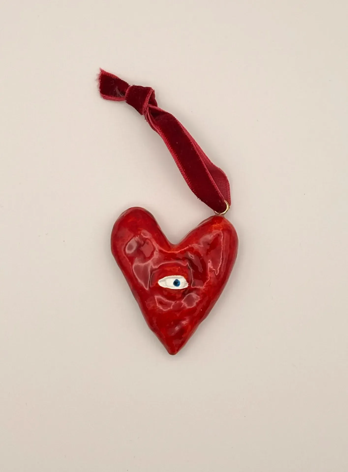 Heart shape pendant with one eye (#8)
