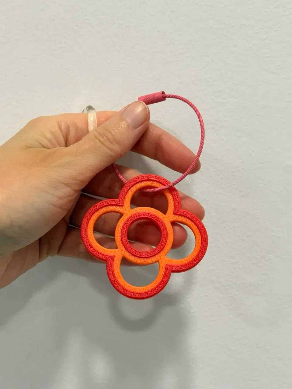 Pannot key chain pendant - red with orange